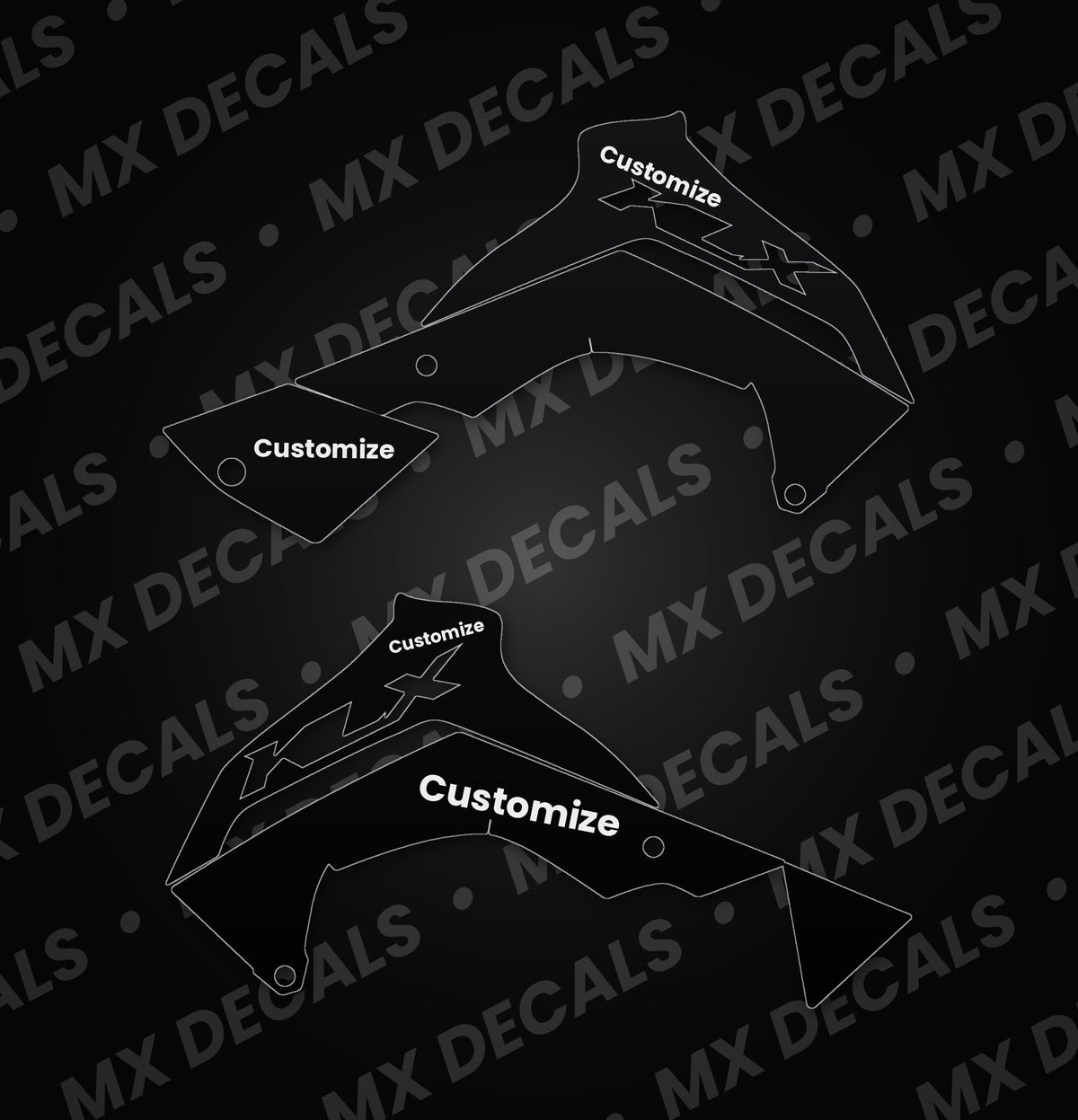 Kawasaki KLX140R L (2022) Customizable Radiator Shroud Decals